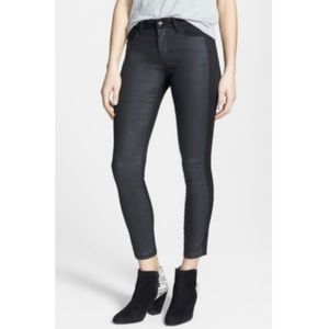 Joe’s Black Kathy Skinny High Rise Stretch Jeans Coated Front Panel Size 29